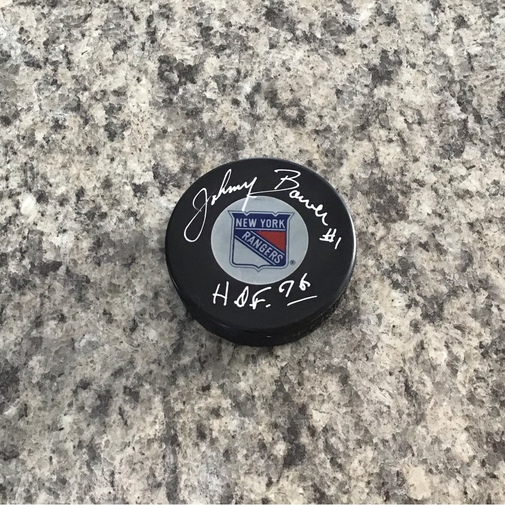 Autographed Black Hockey Puck